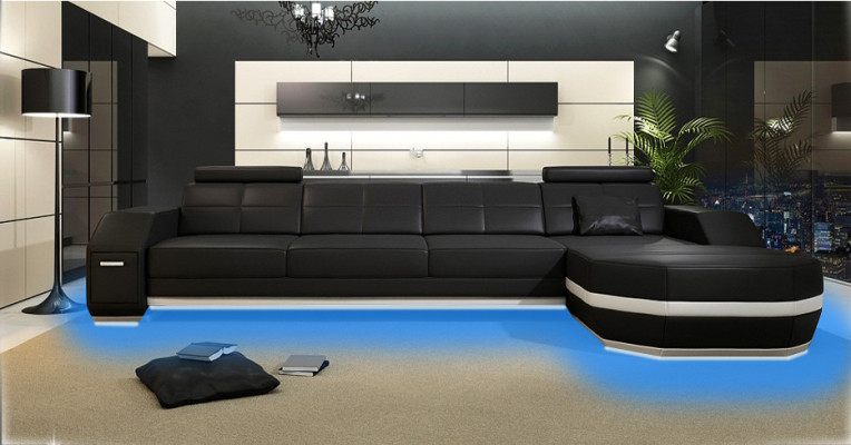 Diseño de sofá de esquina, sofá acolchado, conjunto de esquina, sofá de cuero, esquina de sala de estar PH300B