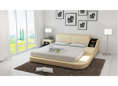 Diseño de cama de lujo acolchada de cuero para dormitorio de 140/160/180 LB8815.