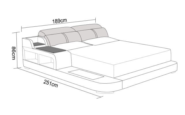 Diseño de cama de cuero de lujo, camas tapizadas modernas dobles matrimoniales de 140/160/180 cm.