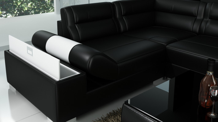 Sofá de cuero Decoración Sofá Sofá Sofá Rinconera Conjunto de diseño moderno