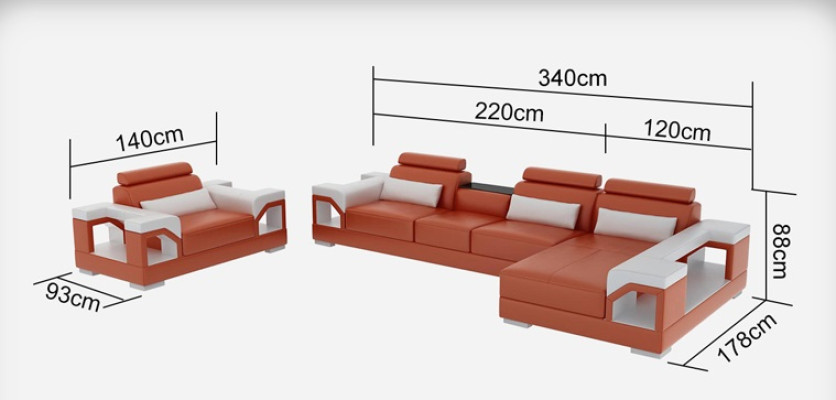 Sofá de cuero conjunto de salón sofá esquinero sillón sofá conjunto diseño moderno sofá G8010E