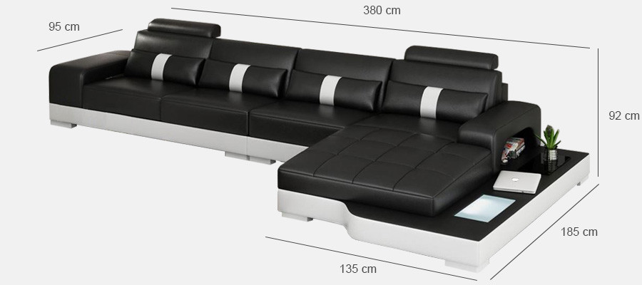 Sofá de diseñador Sofá Sofá de cuero acolchado en forma de L Sofás Sofás Nuevos W/S