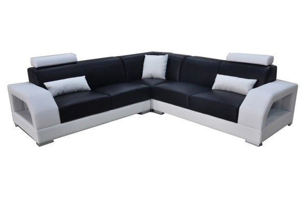 XXL sofá rinconera de cuero sala de estar conjunto diseño moderno sofá en forma de L G8001B