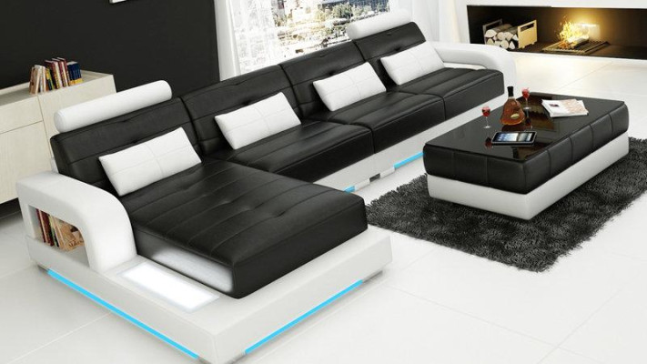 Sofá de cuero conjunto de esquina del sofá diseño moderno decoración del sofá en forma de L