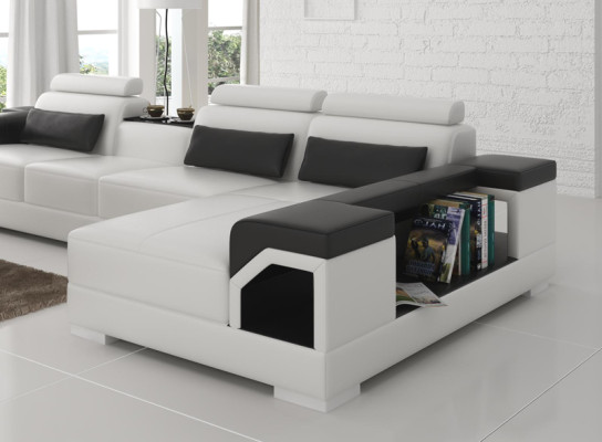 Sofá de cuero Sofá de esquina Sofá del salón Sofá en forma de L Sofá de diseño moderno G8010C