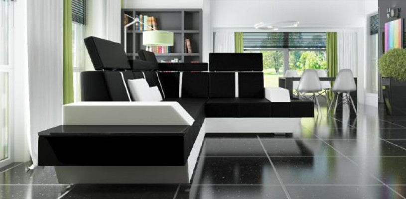 Sofá de cuero diseño conjunto de sala de estar Sofá de tapicería Esquina Sofá de esquina Sofá de cuero