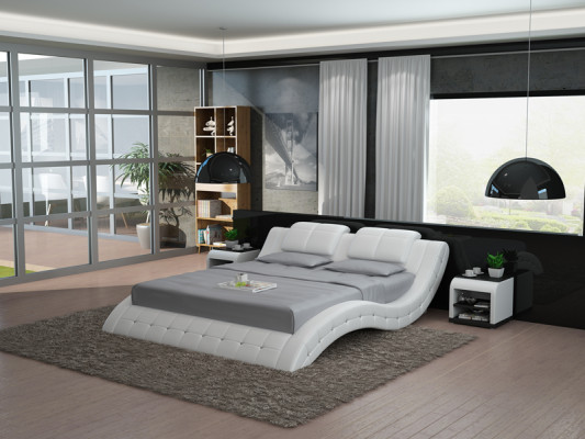 Lujo cama de cuero Diseño camas tapizadas matrimonial doble 140/160/180 LB8824B