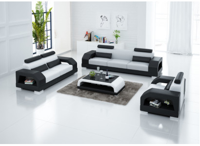 Sofá de cuero sofá paisaje doméstico 3+2+1 conjunto de asientos diseño sofá moderno G8001D