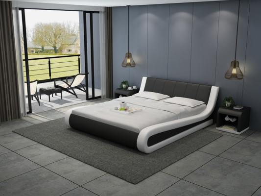 Diseño de cama de cuero Camas tapizadas de lujo doble hotel matrimonial grande 140/160/180 cm