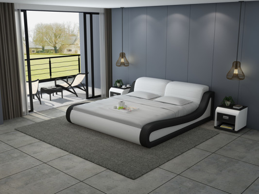 Diseño de cama de cuero Leder Polster Betten Luxus Doppel Grande 140/160/180 LB8831