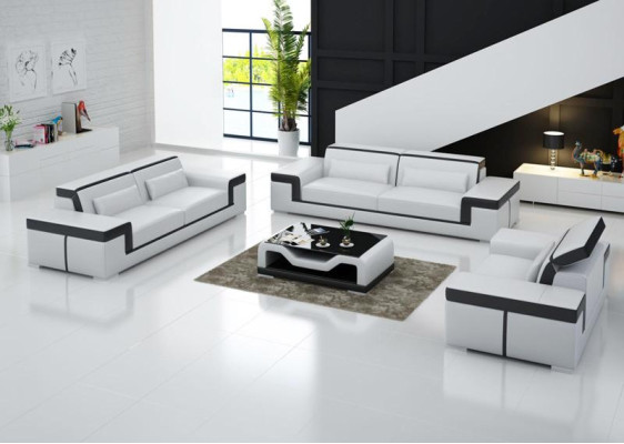 Diseño de sofá de cuero sofá tapizado sofás de tres plazas en el salón asiento nuevo