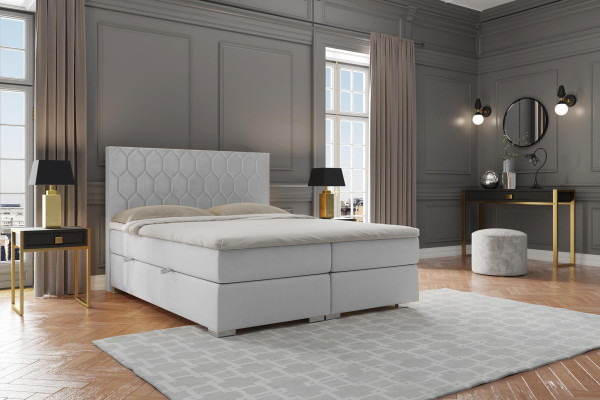 Cama Boxspring Diseño Hotel Terciopelo Lujo Cama Tapizada Función Doble