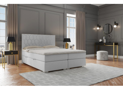 Cama Boxspring Diseño Hotel Terciopelo Lujo Cama Tapizada Función Doble