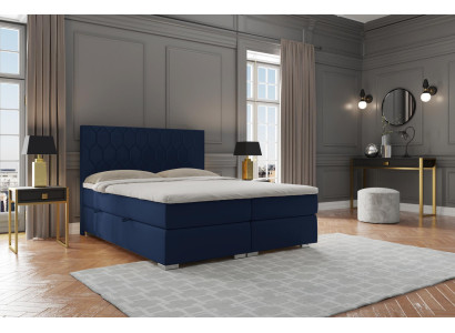 Cama boxspring de diseño de hotel de lujo de terciopelo con función de caja de almacenamiento doble.