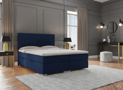 Cama boxspring de diseño de hotel de lujo de terciopelo con función de caja de almacenamiento doble.