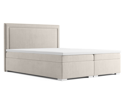 Cama boxspring doble de hotel de lujo con función de caja de almacenamiento acolchada de 180x200 cm.