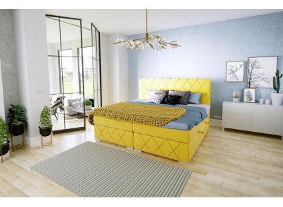 Juego de dormitorio completo cama doble colchón somier topper camas función caja