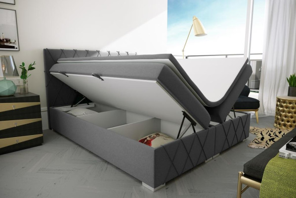 Juego de dormitorio completo cama doble colchón somier topper camas función caja