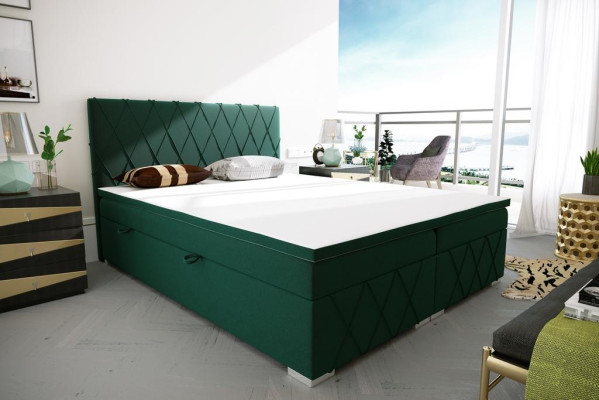 Cama doble conjunto completo colchón somier cubrecolchón camas función caja verde