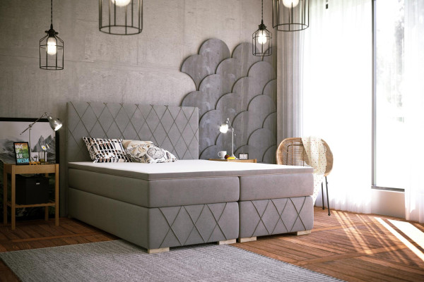 Juego completo de cama Boxspring con colchón y topper de lujo acolchado en 180x200cm, camas nuevas.