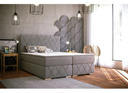 Juego completo de cama Boxspring con colchón y topper de lujo acolchado en 180x200cm, camas nuevas.