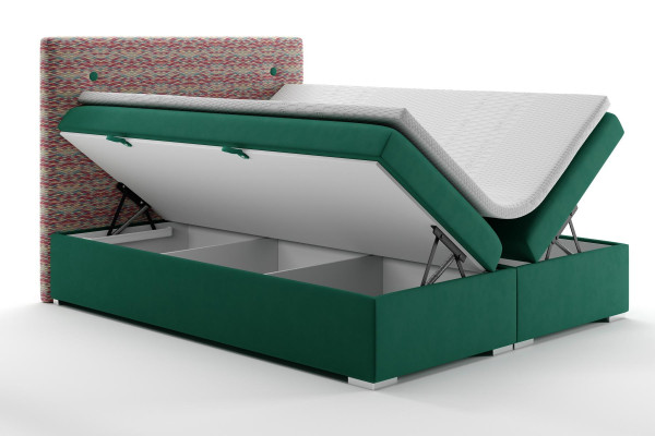 Cama boxspring doble de hotel, conjunto completo, colchón, topper, camas de función, caja.