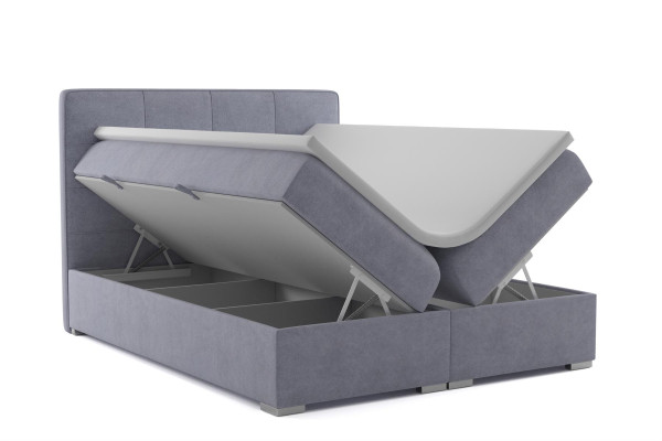 Cama doble de hotel con caja de resortes de lujo, tela, cama tapizada con función de caja de almacenamiento nueva