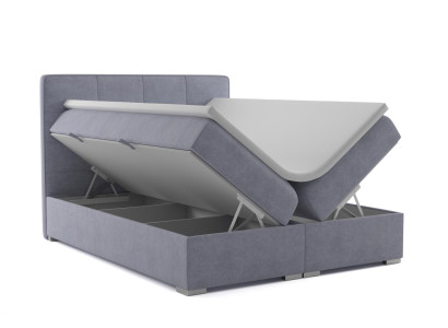 Cama doble de hotel con caja de resortes de lujo, tela, cama tapizada con función de caja de almacenamiento nueva