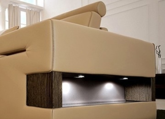 Sofá conjunto de sofá sofá acolchado asiento conjunto de cuero paisaje de vida ligero Nassau
