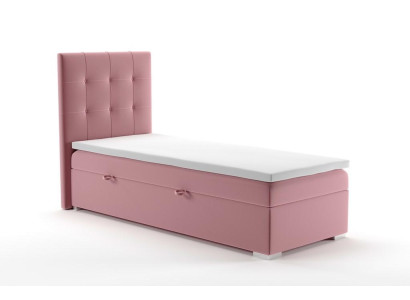 Cama de lujo con somier de muelles tapizado de hotel con función de almacenamiento de 90x200 cm