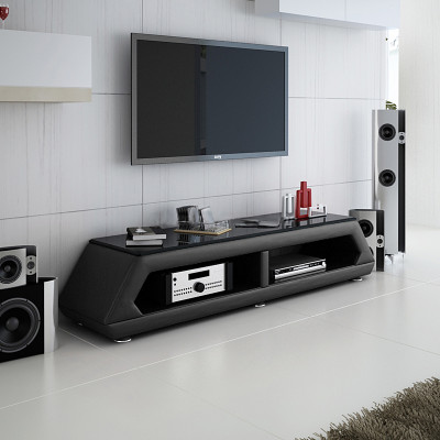 RTV TV Aparador de cuero Mesa de vidrio Armario de televisión Mesa Baja Mo.B