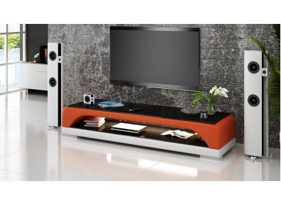 RTV TV Armario Lateral de Cuero y Vidrio Mesa Armario de TV Mesa Baja Mo.H