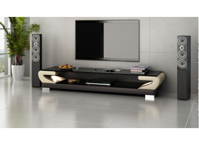 RTV Mueble de TV de cuero de vidrio Decoración Armario de televisión Mesa de diseñador