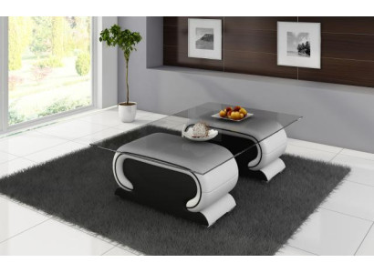 Diseñador mesa de vidrio mesa tapizada en cuero mesa sofá sofá mesas de cuero