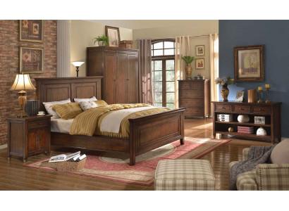 Cama Mesita de noche Armario de ropa 7 piezas. Conjunto de dormitorio de diseño de lujo. Sets de camas