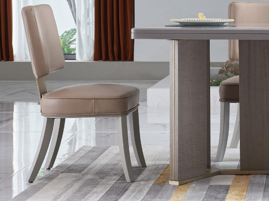 Silla 6x Sillas Grupo Set Sala de estar - Comedor Juego de muebles Madera Respaldo Cuero Textil Nuevo