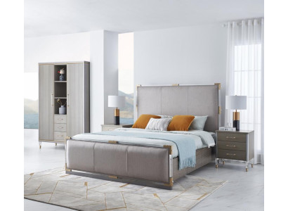 Muebles de dormitorio de lujo cama 2x juego de mesitas de noche camas muebles de hotel de Dubai
