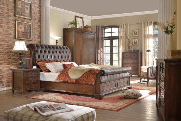 Dormitorio Cama Mesitas de noche Juego de 3 piezas Lujo Camas Madera Cama doble Nuevo