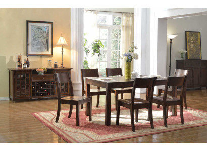 Conjunto de mesa para comer 6 sillas Grupo de mesa para comer Mesas de madera de 7 piezas