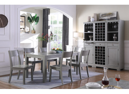 Muebles de diseñador de madera, mesa, silla, comedor 6 sillas 7 piezas. conjunto de muebles grupo