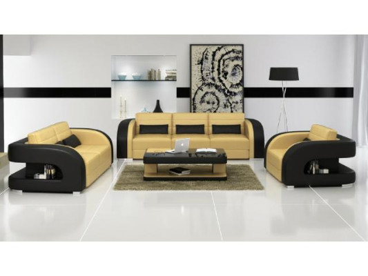 Sofá de esquina de 3+2+1 cuero Sofá Couch Sofas de diseñador Paisaje de vida Bergamo
