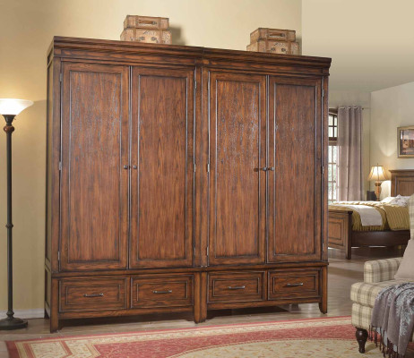 Clásico armario de ropa de diseño de dormitorio de 2 puertas en madera nuevo