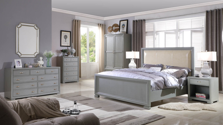 Cama 2x mesita de noche 3 piezas. Juego de dormitorio Muebles de cama Chesterfield 180x200cm