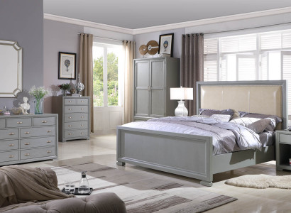 Cama 2x mesita de noche 3 piezas. Juego de dormitorio Muebles de cama Chesterfield 180x200cm