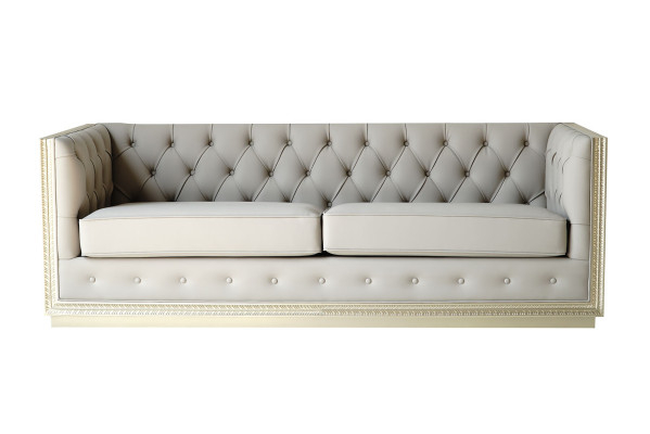 Chesterfield sofás de sala de estar equipados con tapicería de sofá de 3 plazas de 220 cm de longitud de origen italiano.