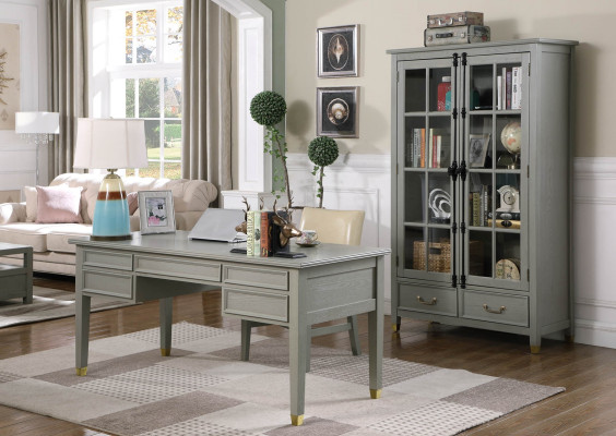 Juego de oficina mobiliario escritorio rústico silla archivador estantería mesa 3 pzs.