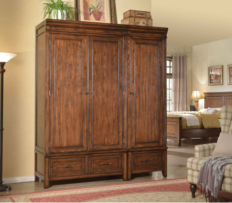 Armario 2x Armario de madera maciza marrón armarios dormitorio.