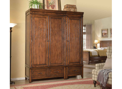 Armario 2x Armario de madera maciza marrón armarios dormitorio.