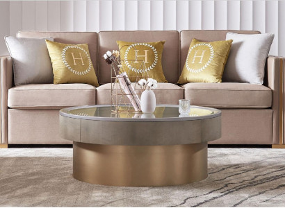 Tres plazas Diseño Acolchado Asiento Textil Sofá 3 plazas Mueble Beige Nuevo Muebles de lujo
