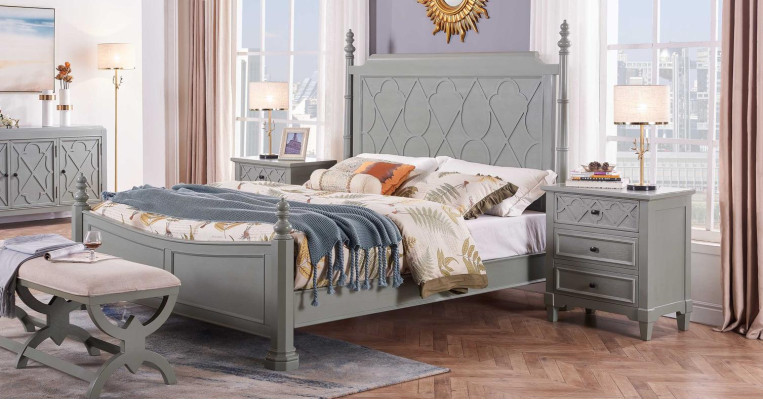 Clásico cama 2x mesita de noche 3 piezas. Dormitorio Set camas nuevo Lujo 150x200 Nuevo